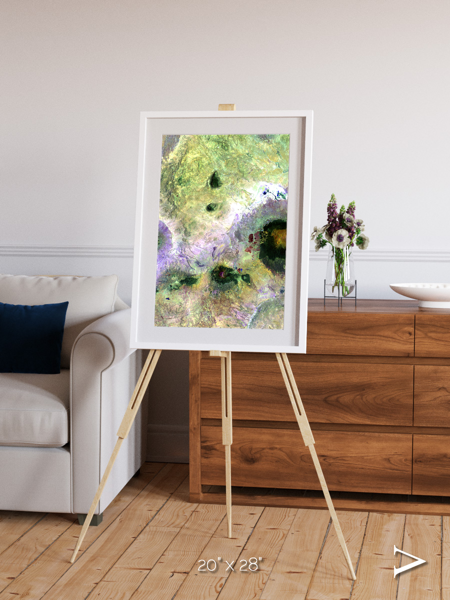 Folded Ridges, Kilimanjaro Framed & Mounted Print
