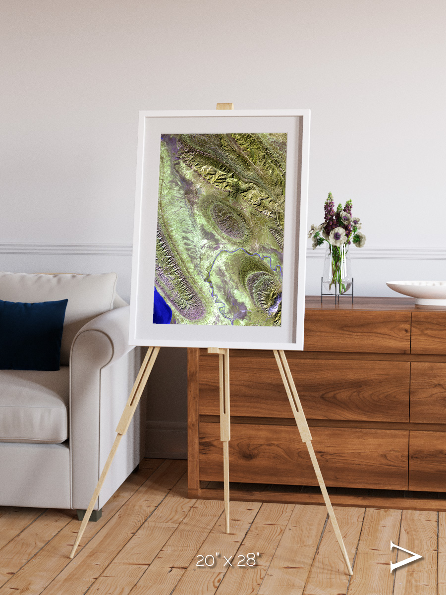 Channel Lines, Konari Iran Framed & Mounted Print