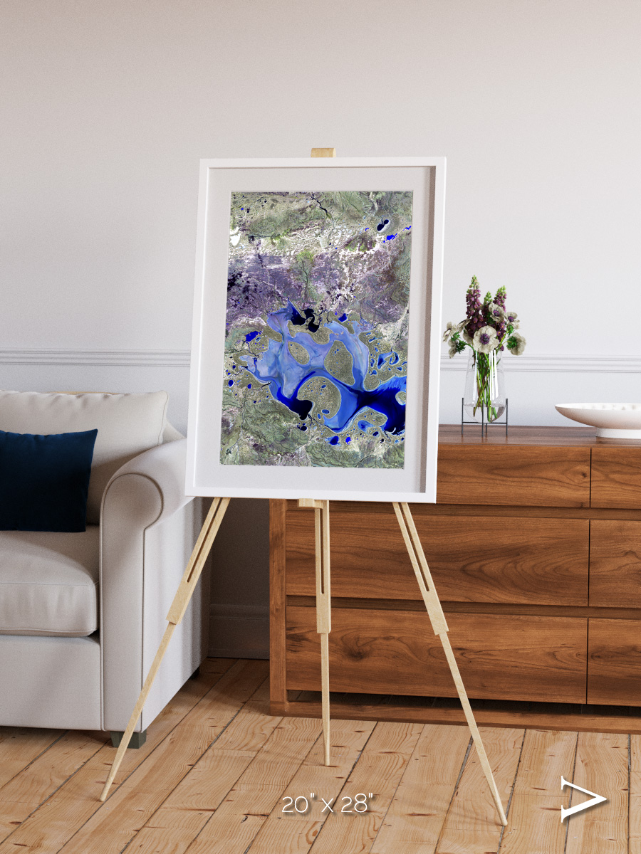 Lake Lines, Lake Carnegie Framed & Mounted Print
