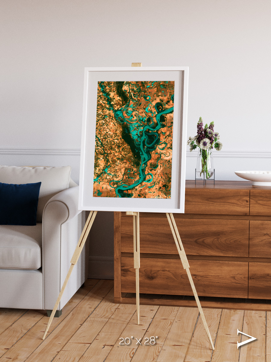River’s Dance, Mississippi Framed & Mounted Print