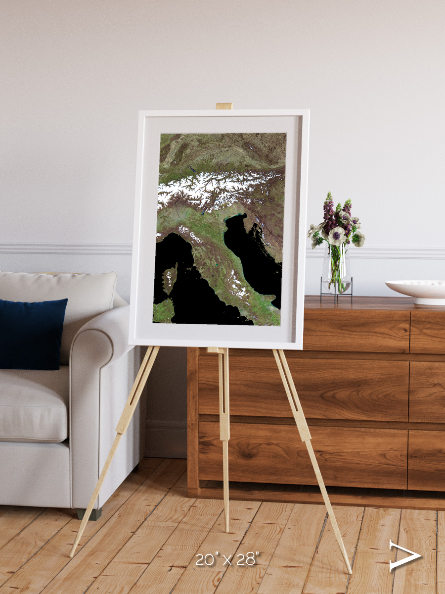 Tidal Patterns, Mediterranean Sea Framed & Mounted Print