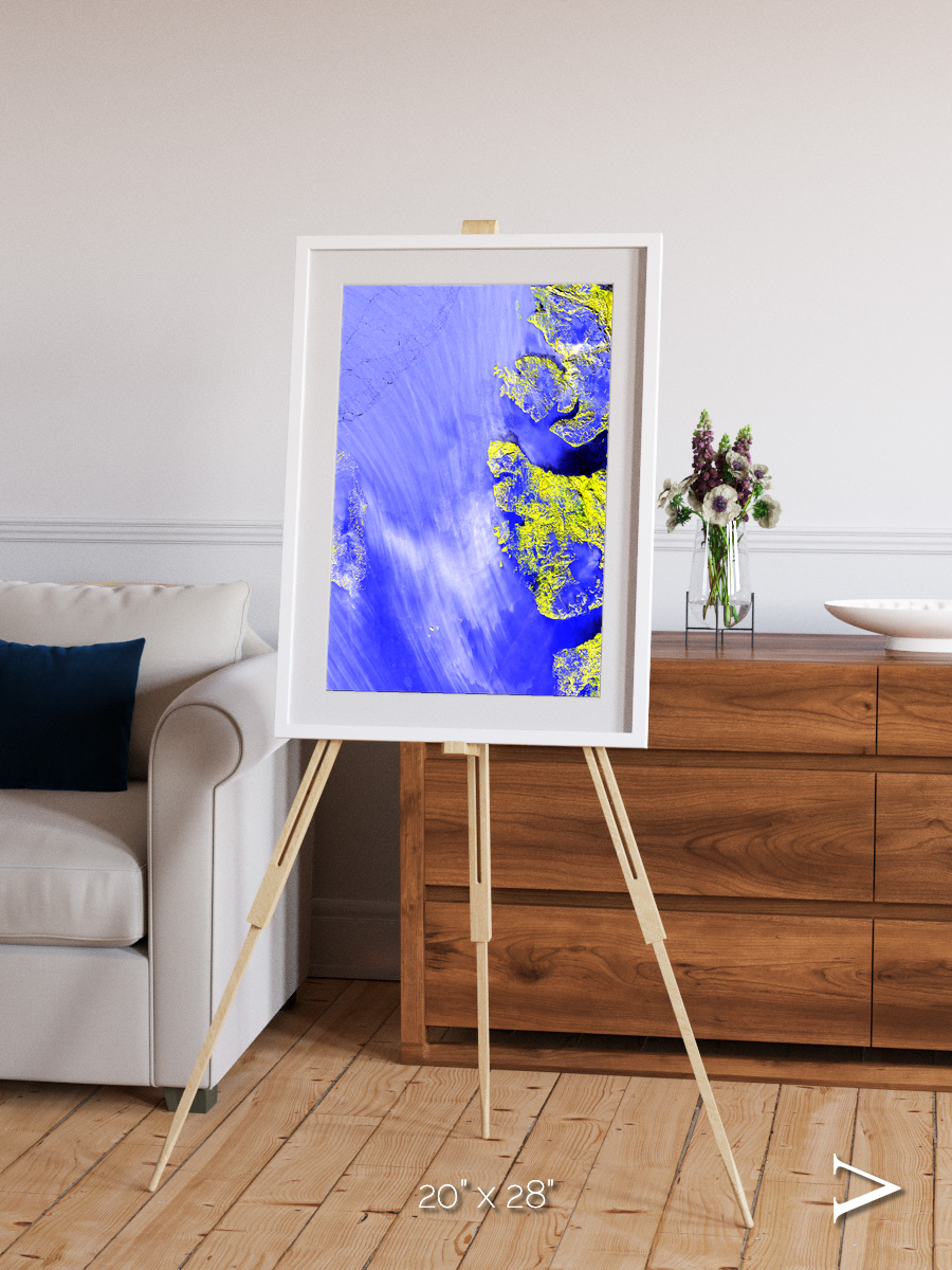Islands in Snow, High Arctic Framed & Mounted Print