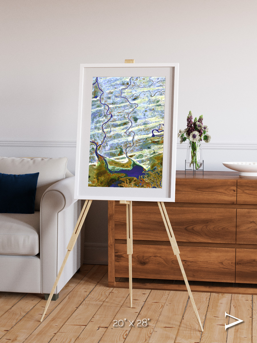 Islands in Blue, Niger River Framed & Mounted Print