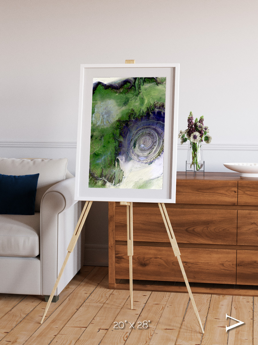Dormant Giants, Richat Structure Framed & Mounted Print