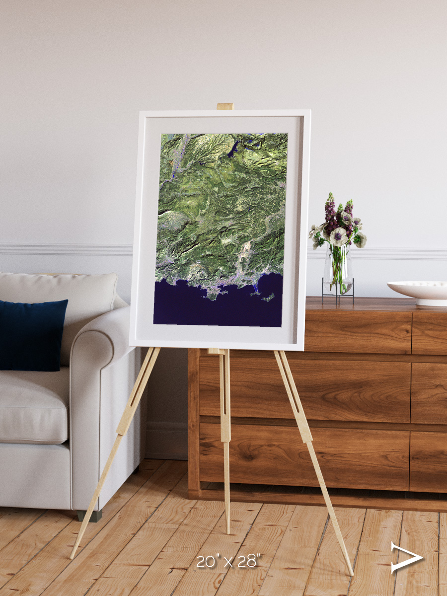 Bay and Shore, Southern Coast of France Framed & Mounted Print