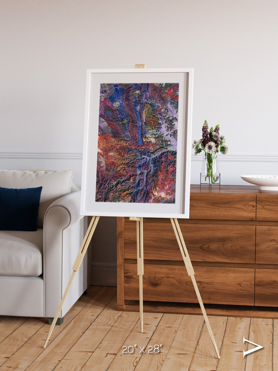 Geologic Tapestry, Asharah Fault Zone Framed & Mounted Print