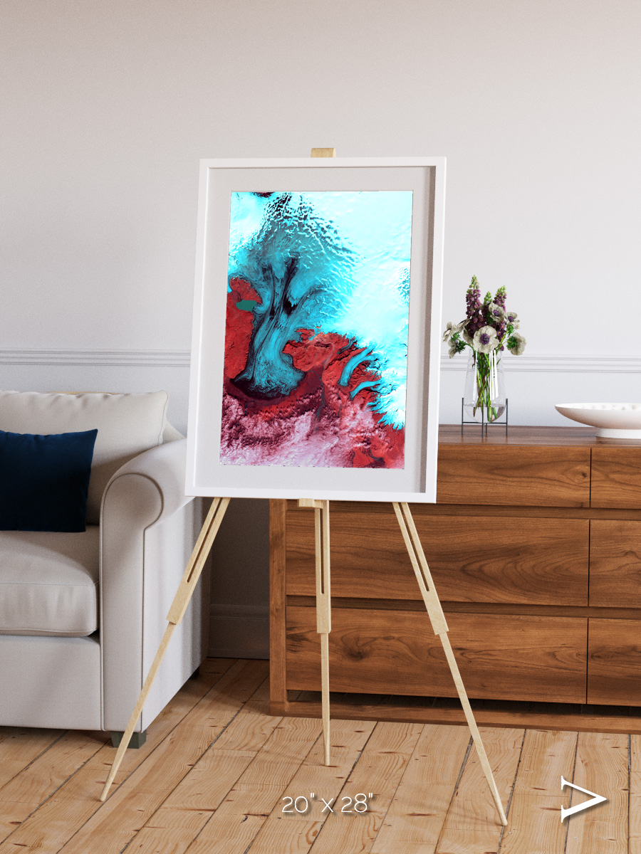Polar Flow, Vatnajokull Glacier Ice Cap Framed & Mounted Print