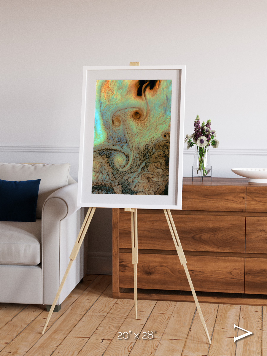 Atmospheric Patterns, Von Karman Vortices Framed & Mounted Print