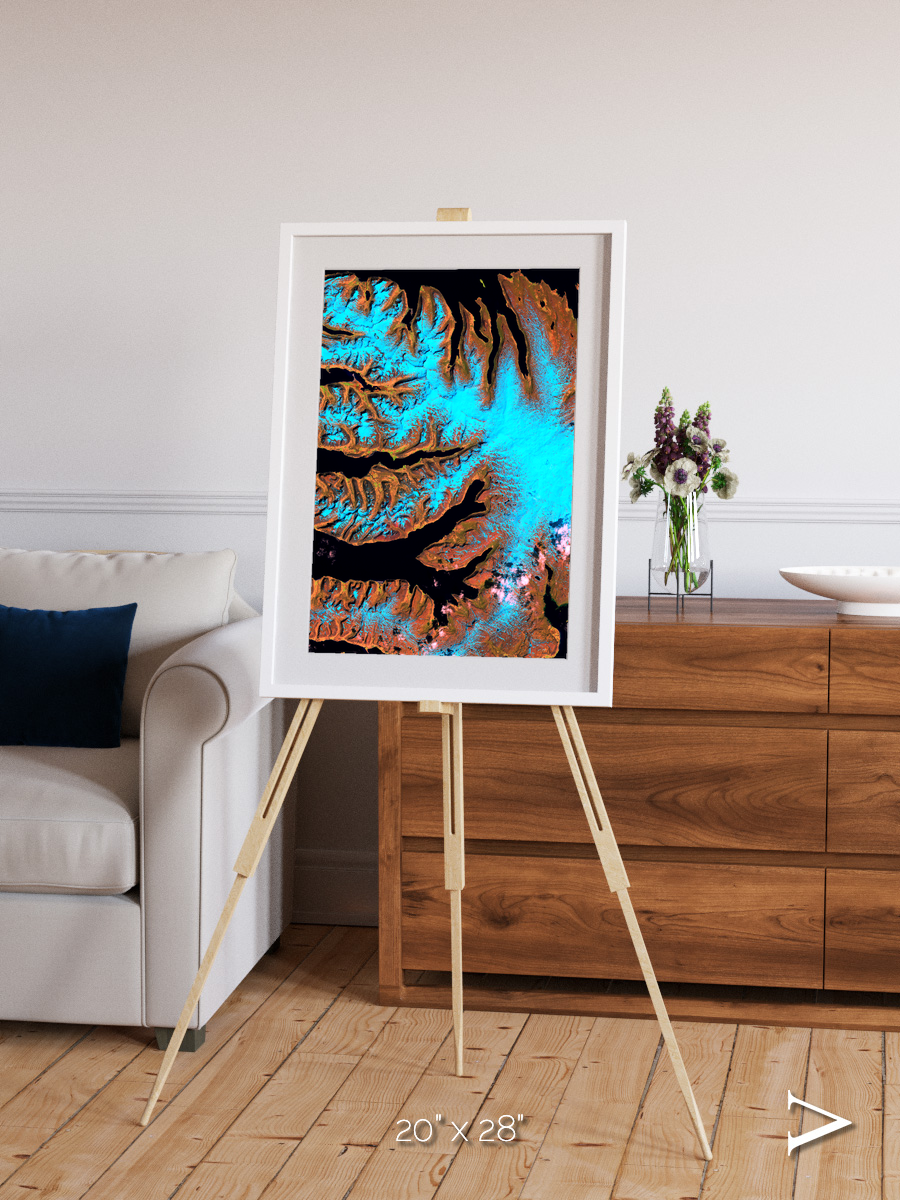 Frozen Currents, West Fjords Framed & Mounted Print