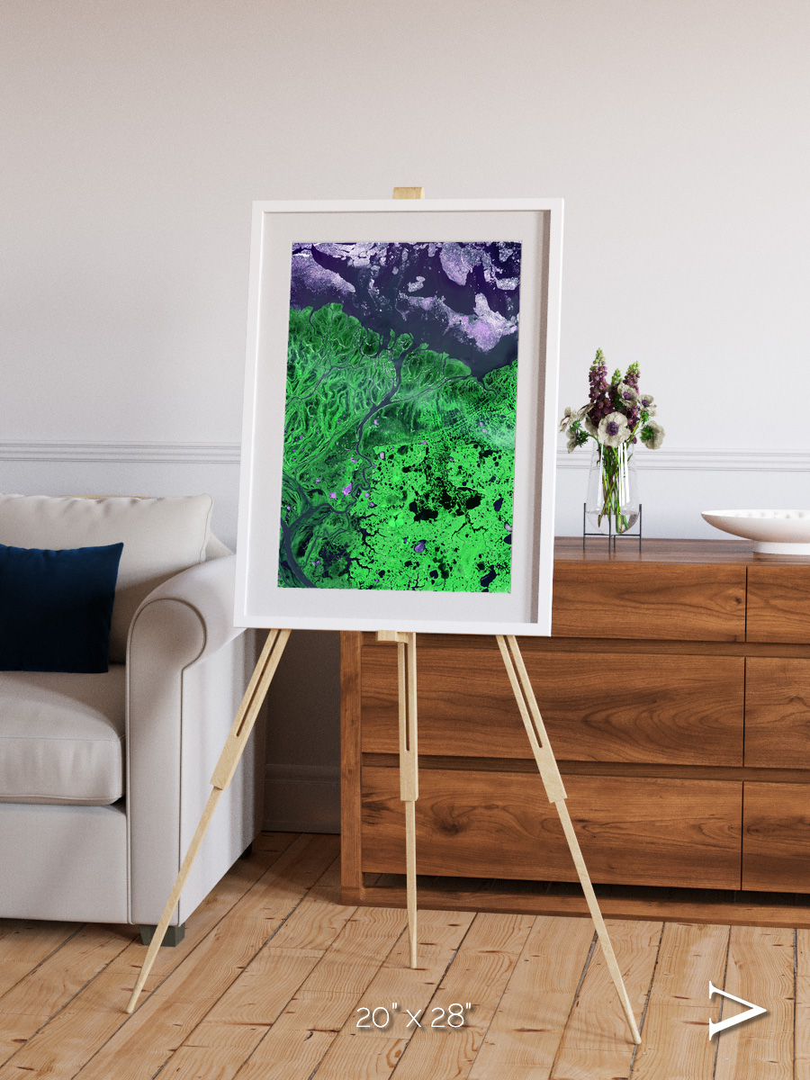 Polar Flow, Yukon Delta Framed & Mounted Print