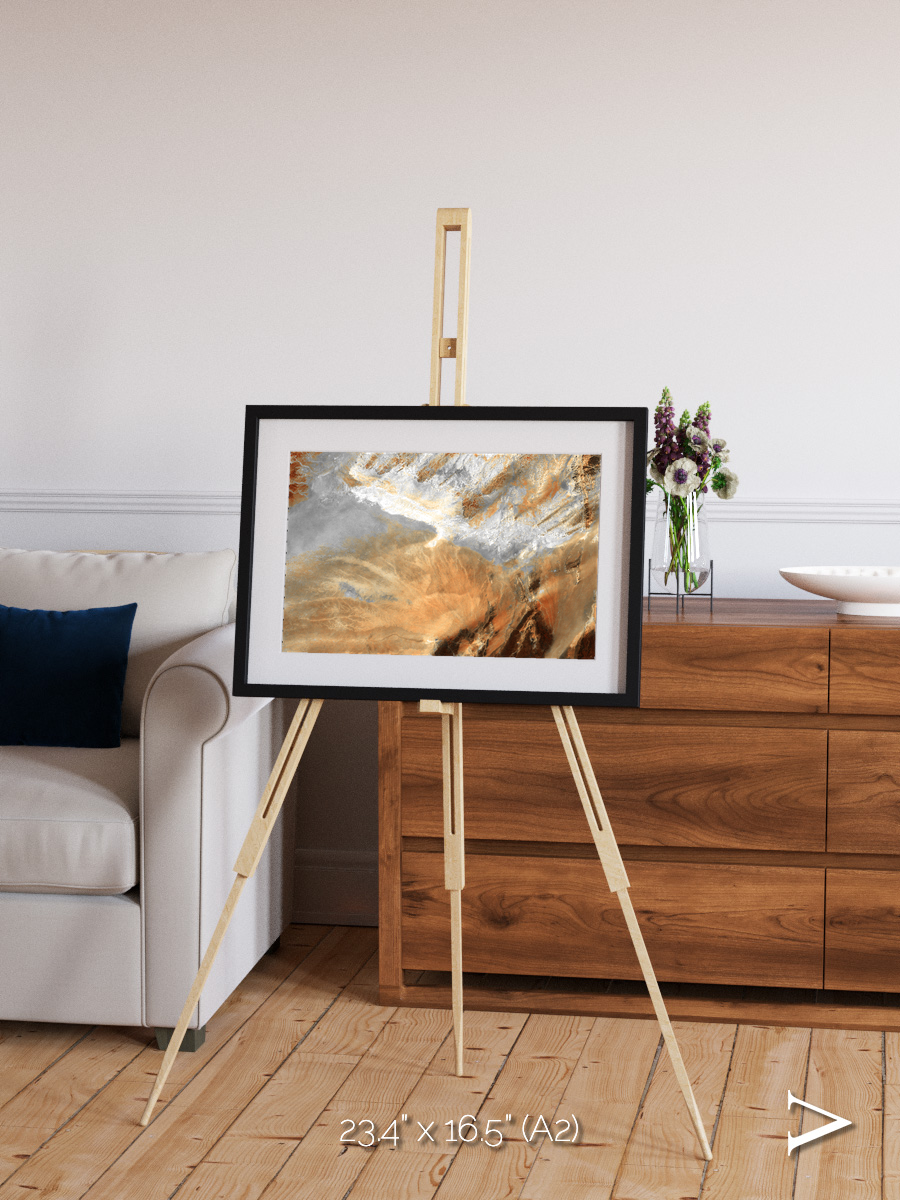 Etched Sands, Algerian Sahara Framed & Mounted Print