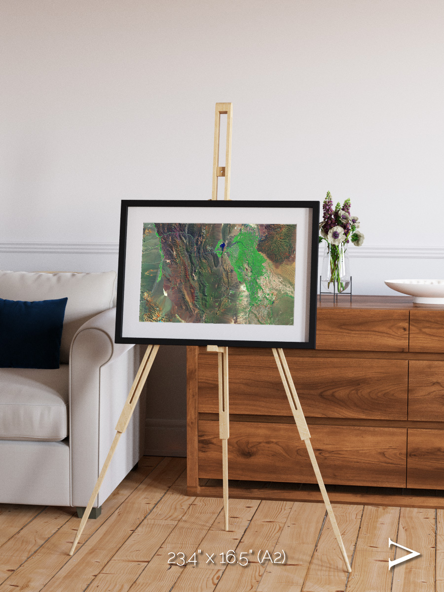 Channel Lines, Barreal Blanco Framed & Mounted Print