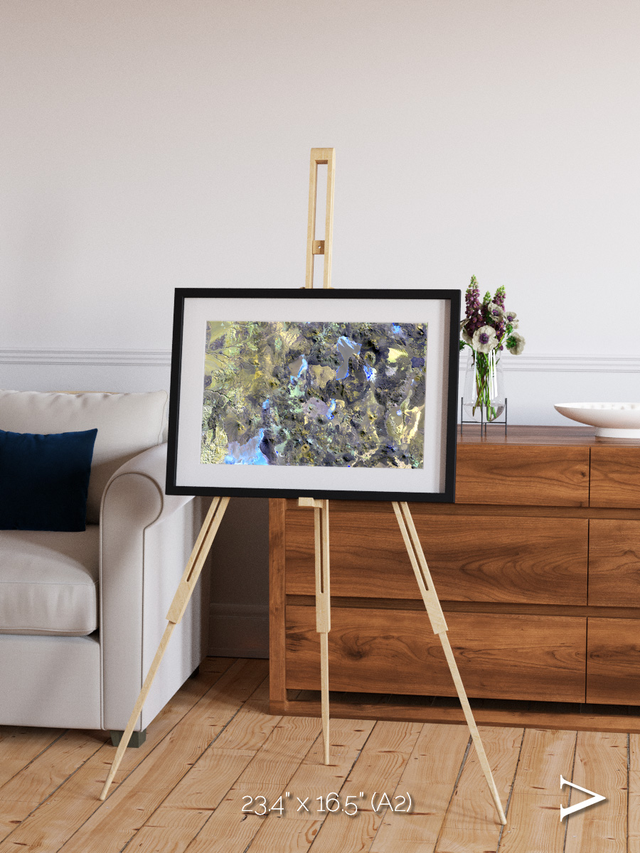 Lava Lines, Chilean Volcanoes Framed & Mounted Print