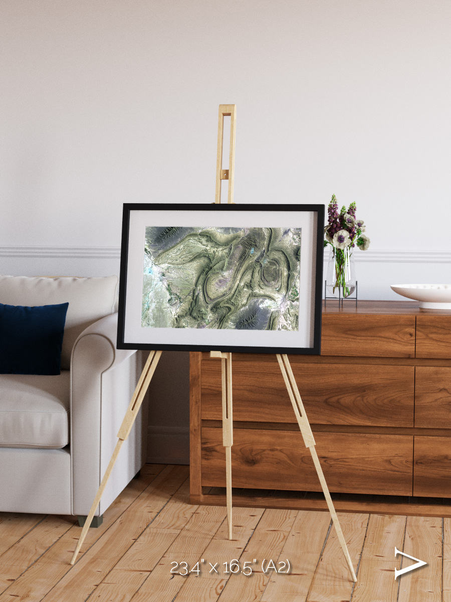 Rugged Relief, Coahuila Mexico Framed & Mounted Print