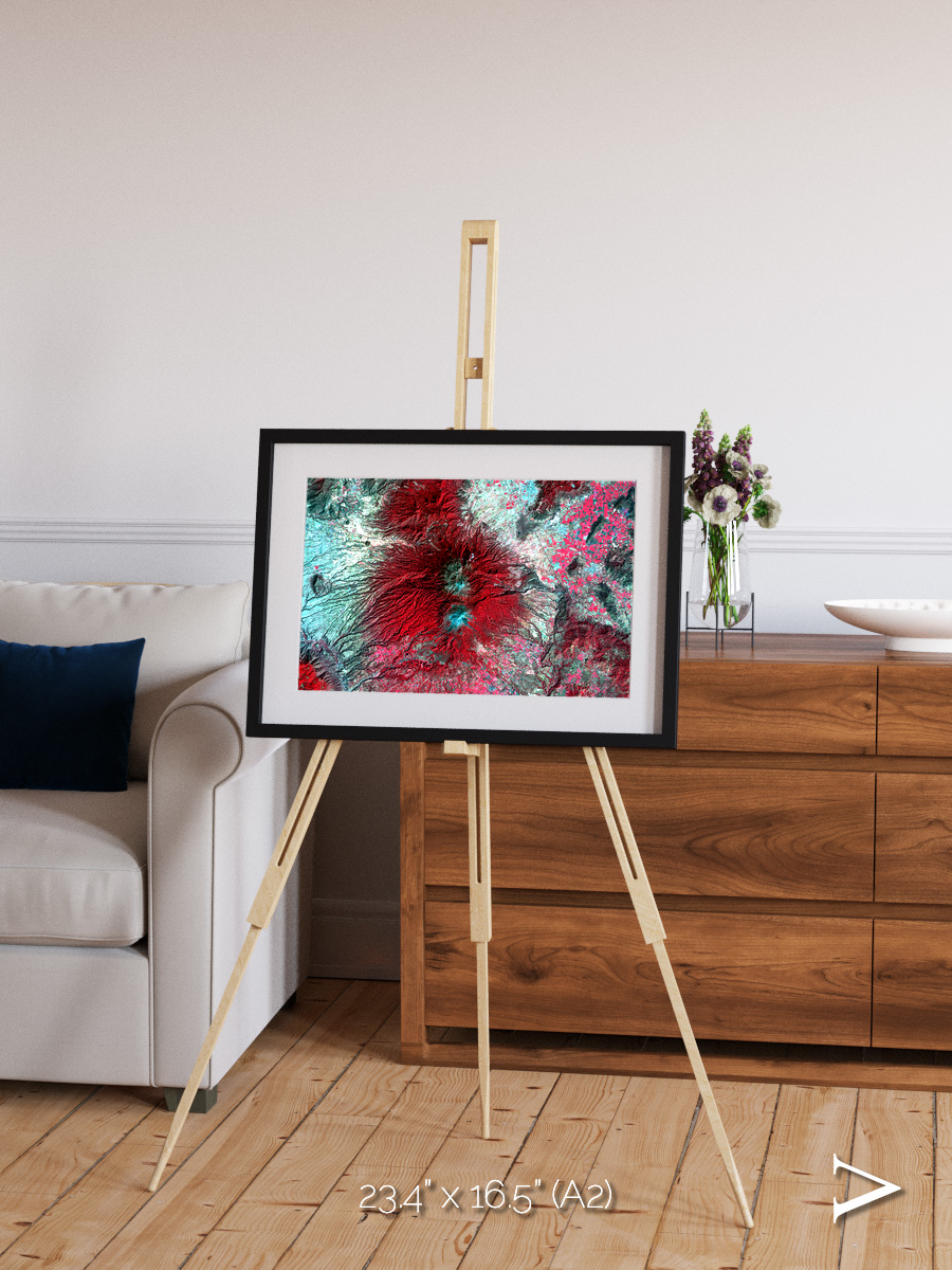 Lava Lines, Colima Volcano Framed & Mounted Print