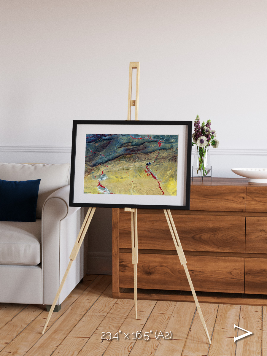 Crimson Veins, Atlas Mountains Framed & Mounted Print