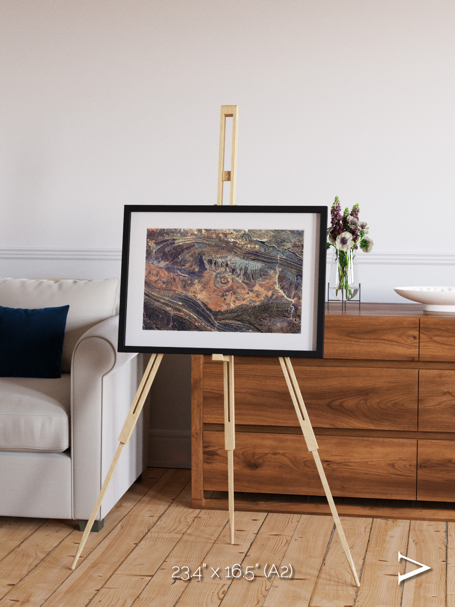 Volcanic Palette, Gosses Bluff Framed & Mounted Print
