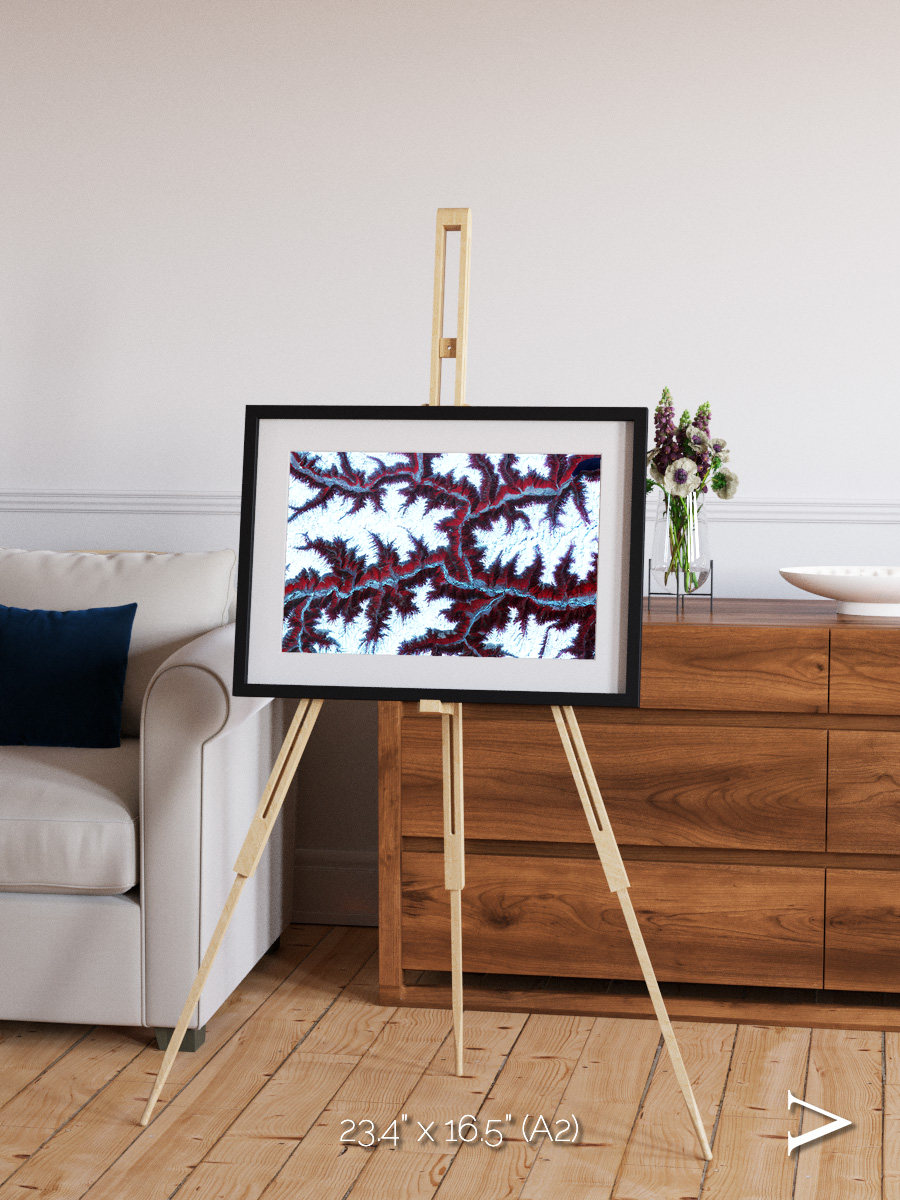 Ribbon River, Himalayas Framed & Mounted Print