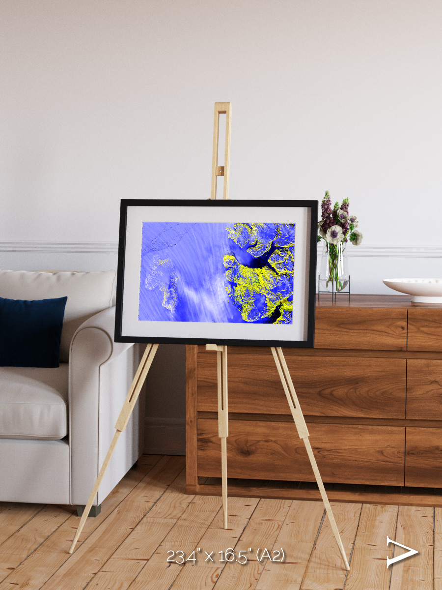 Islands in Snow, High Arctic Framed & Mounted Print