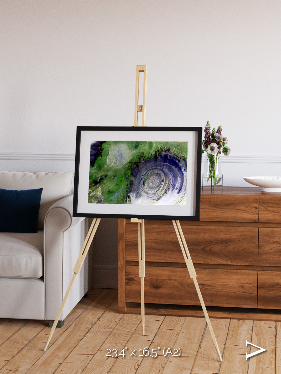 Dormant Giants, Richat Structure Framed & Mounted Print