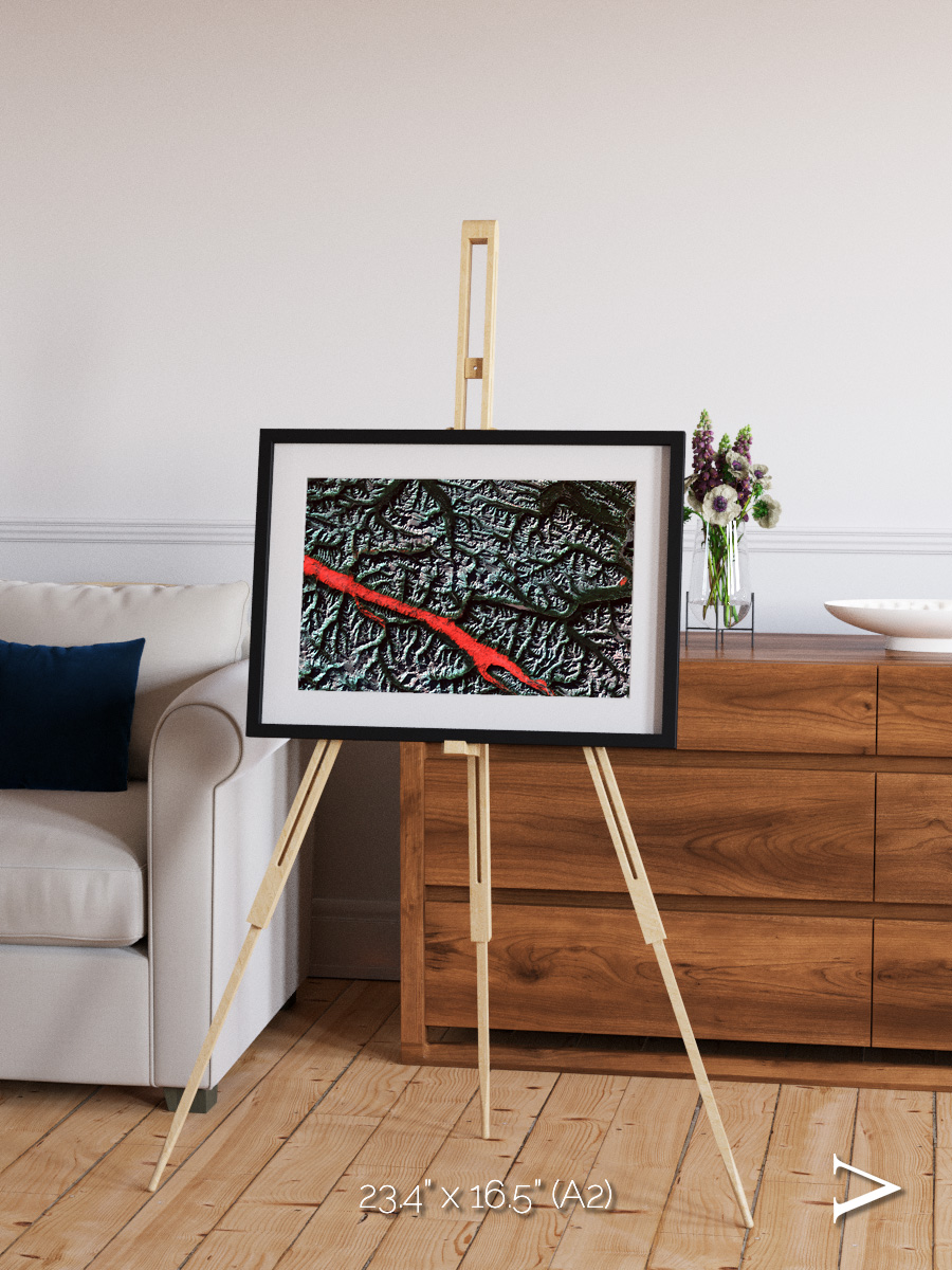 Light in the Trench, Canadian Rockies Framed & Mounted Print