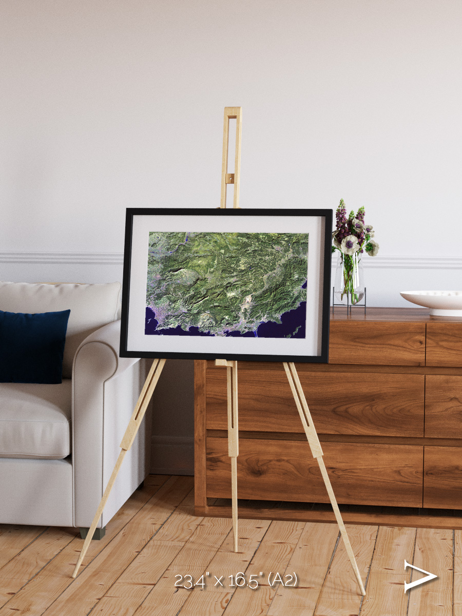 Bay and Shore, Southern Coast of France Framed & Mounted Print