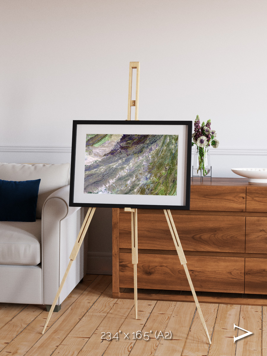 Rugged Relief, Sulaiman Mountains Framed & Mounted Print