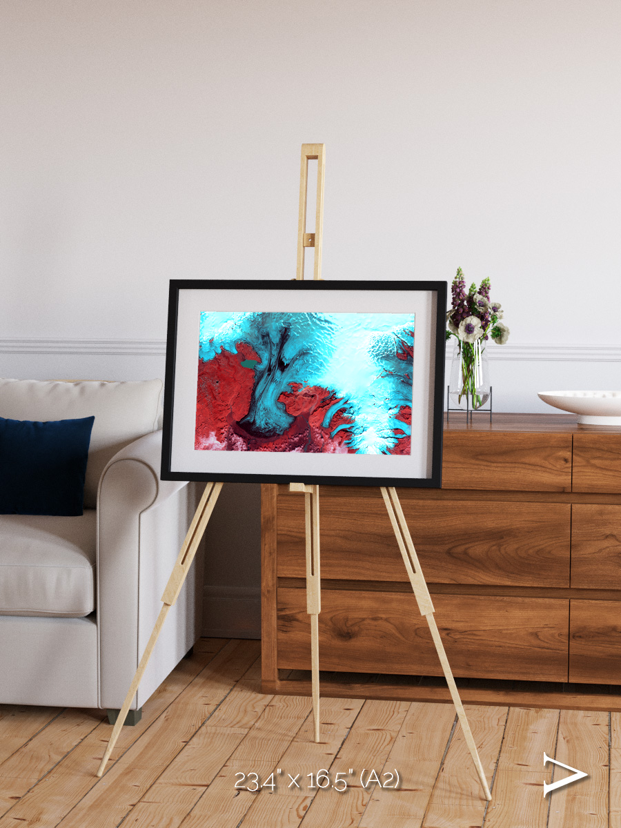Polar Flow, Vatnajokull Glacier Ice Cap Framed & Mounted Print