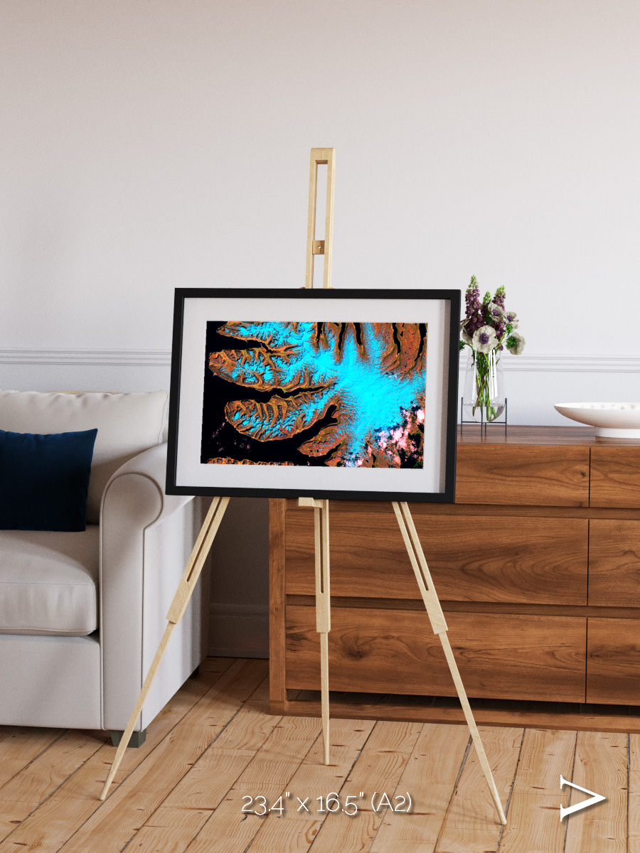 Frozen Currents, West Fjords Framed & Mounted Print