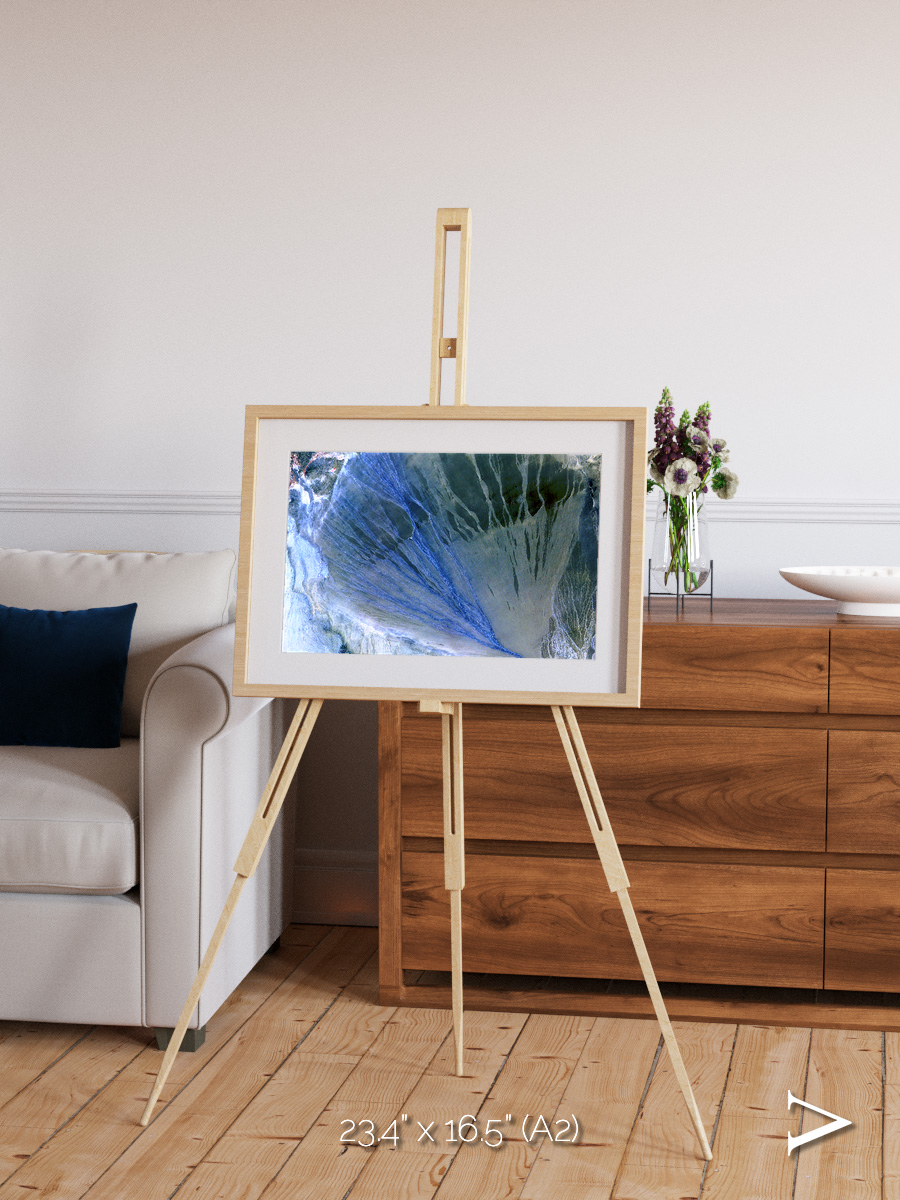 Sunlit Dunes, Alluvial Fan Framed & Mounted Print