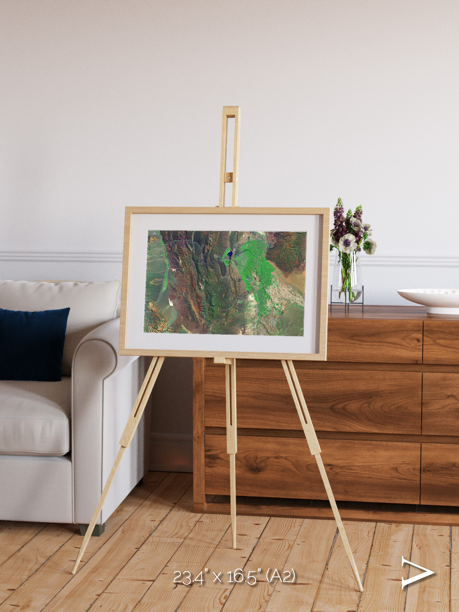 Channel Lines, Barreal Blanco Framed & Mounted Print