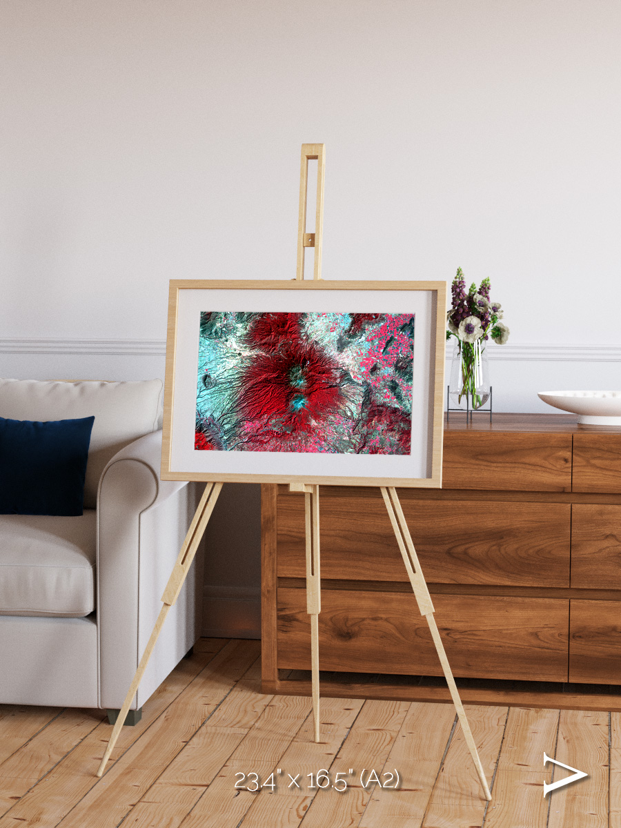 Lava Lines, Colima Volcano Framed & Mounted Print