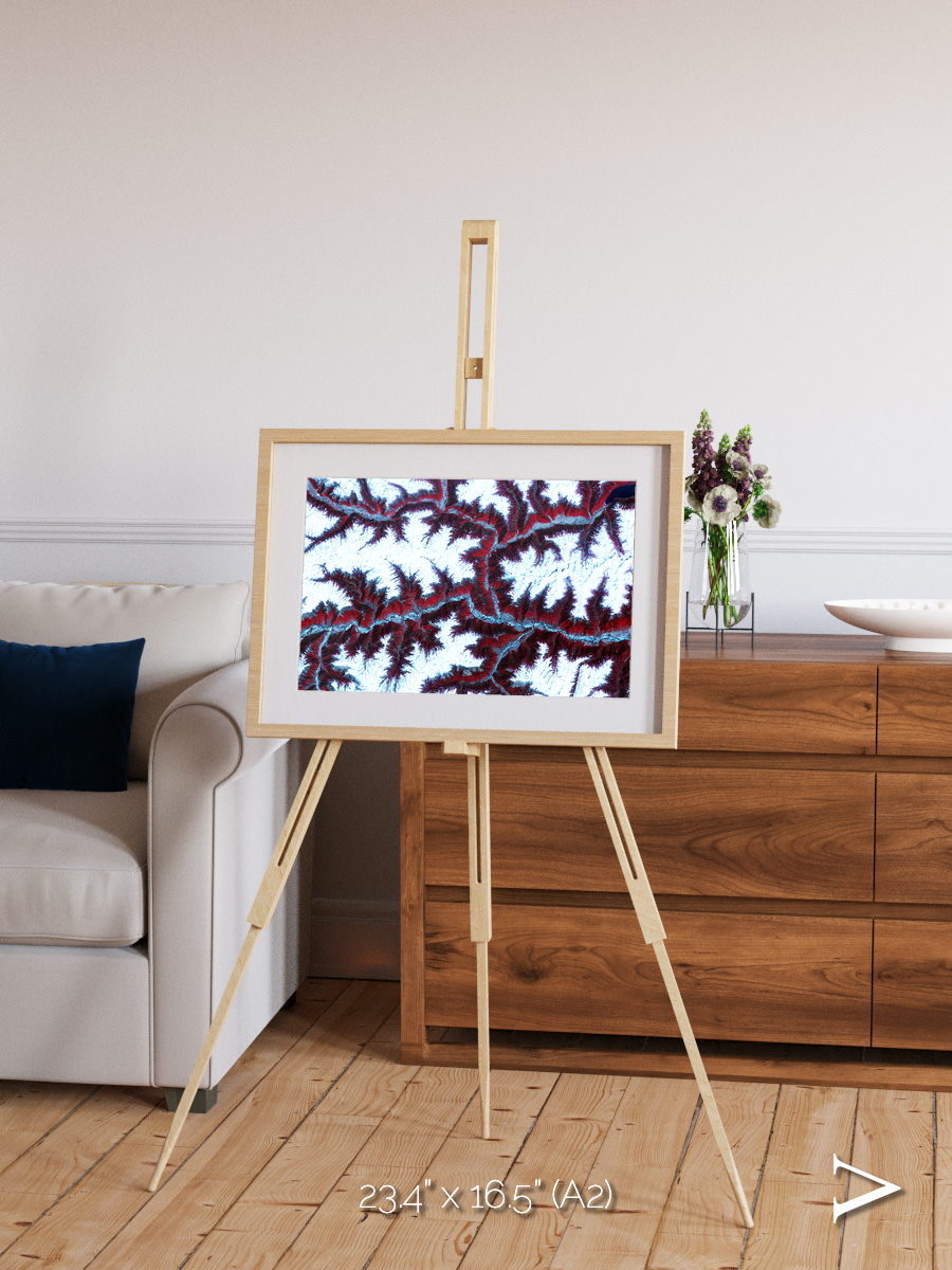 Ribbon River, Himalayas Framed & Mounted Print