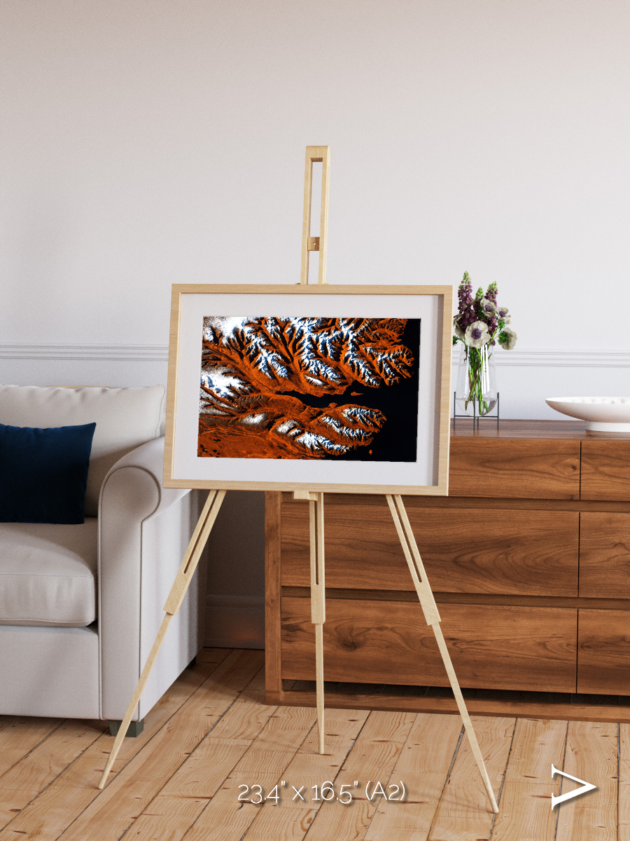 Striped Coast, Eyjafjörður Framed & Mounted Print