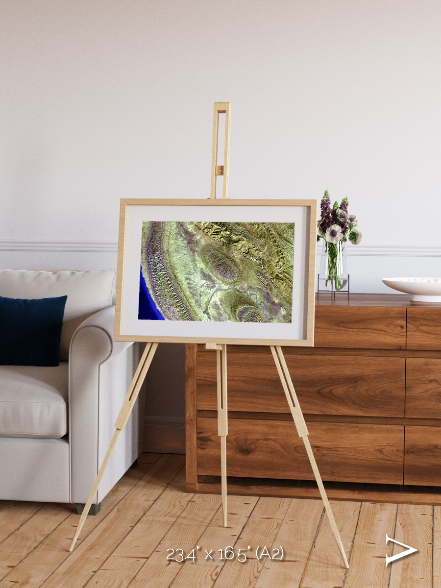 Channel Lines, Konari Iran Framed & Mounted Print