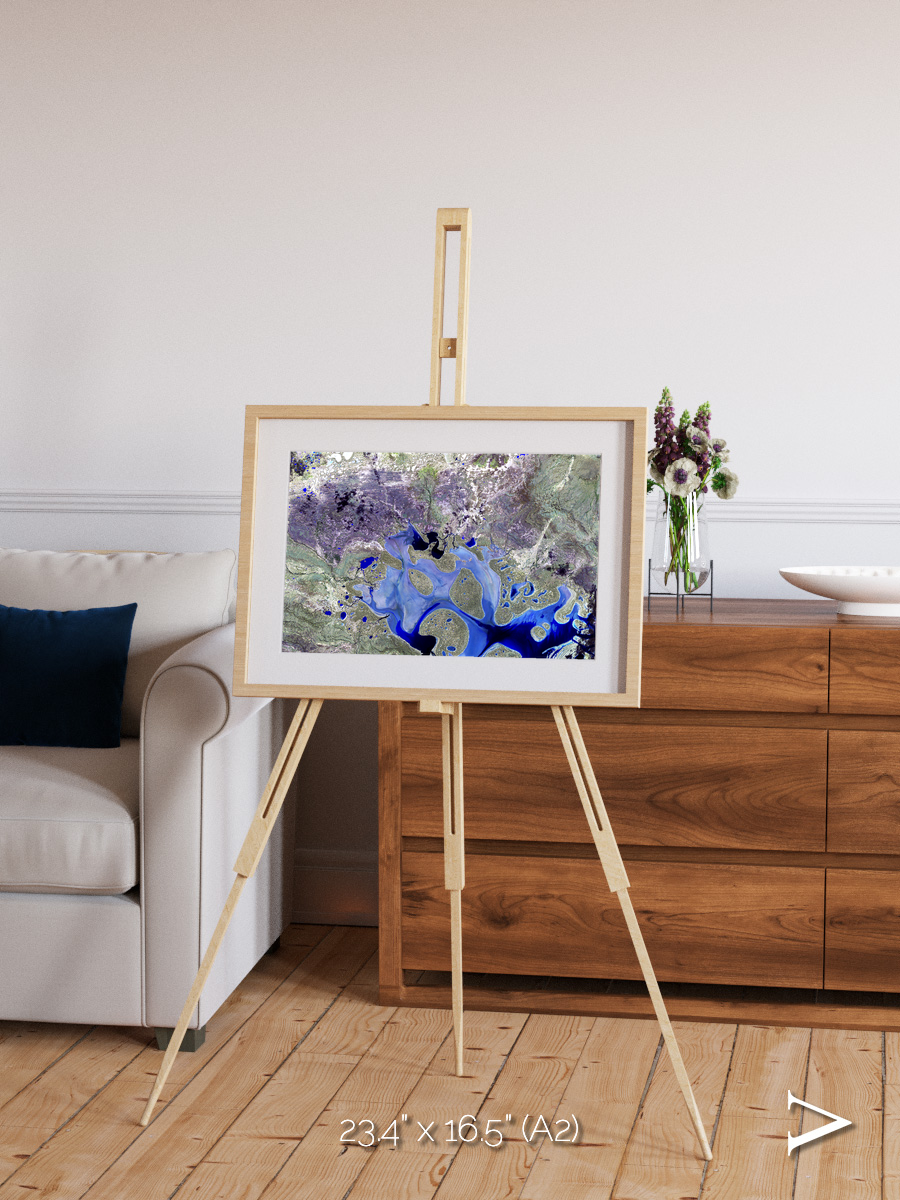 Lake Lines, Lake Carnegie Framed & Mounted Print