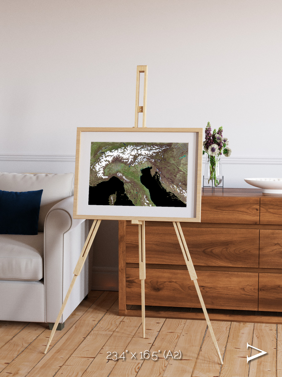 Tidal Patterns, Mediterranean Sea Framed & Mounted Print