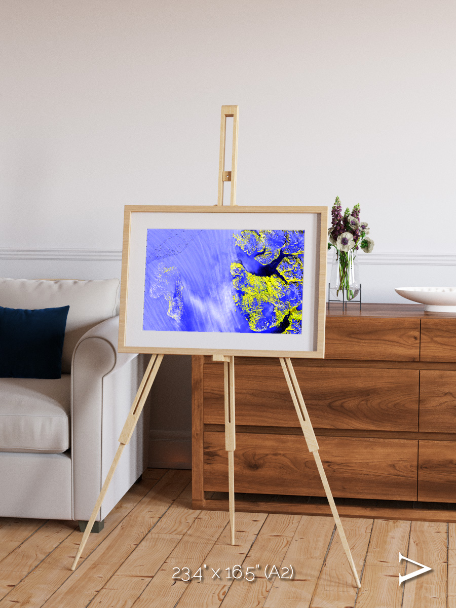 Islands in Snow, High Arctic Framed & Mounted Print
