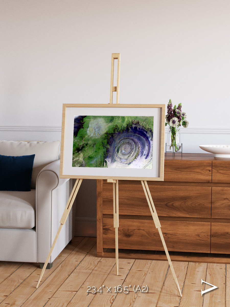 Dormant Giants, Richat Structure Framed & Mounted Print