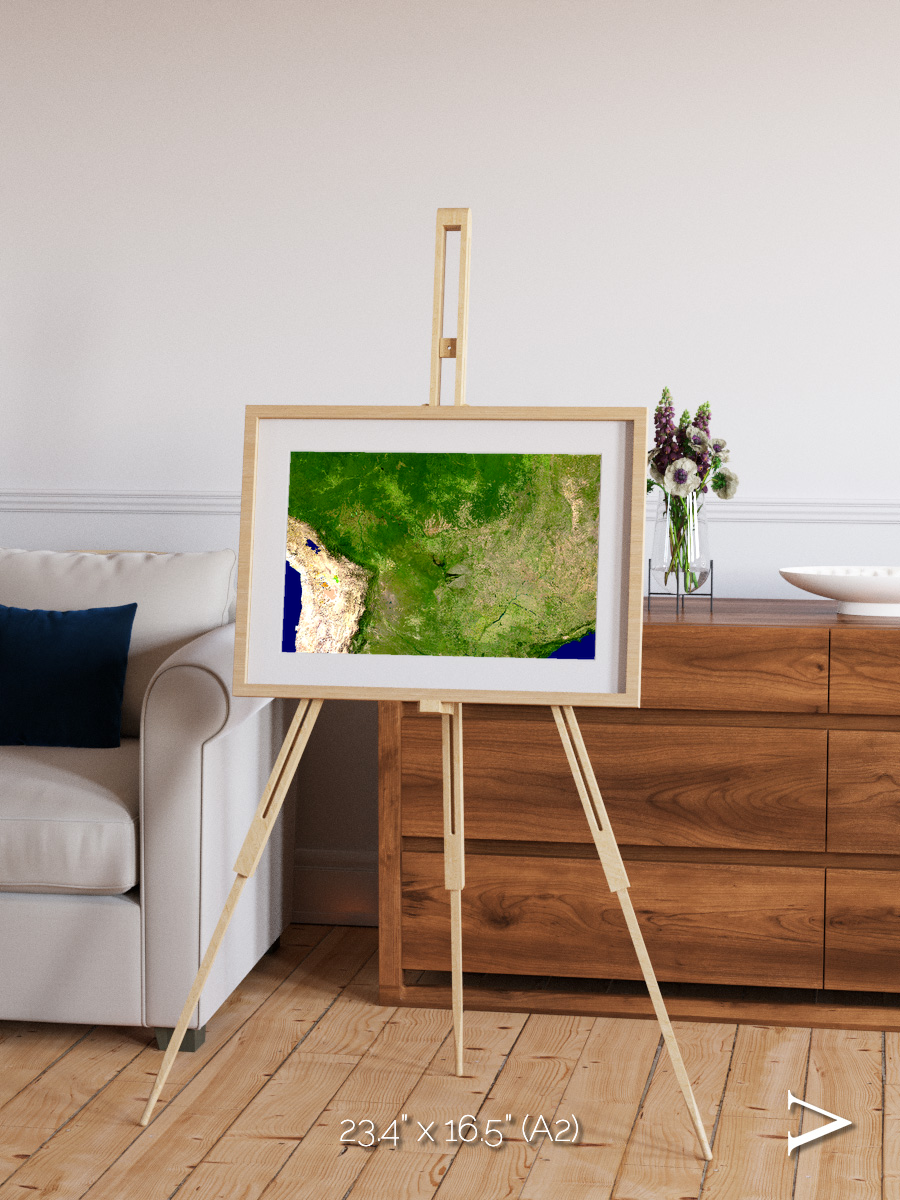 Ribbon River, South America Framed & Mounted Print