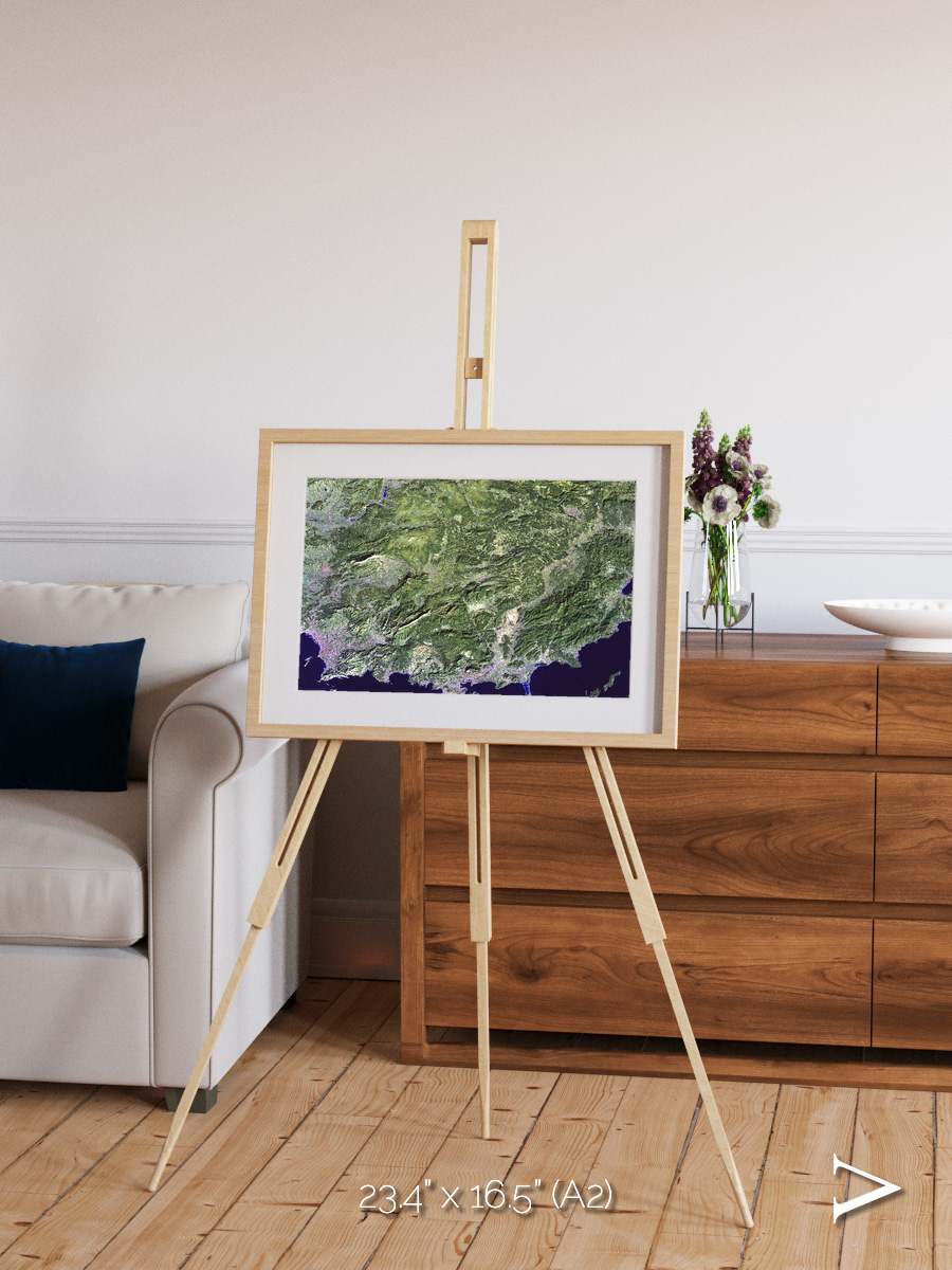 Bay and Shore, Southern Coast of France Framed & Mounted Print