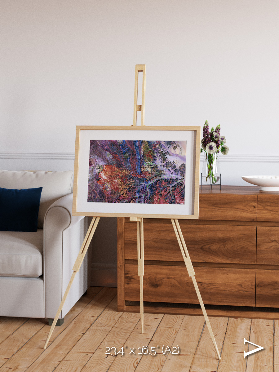 Geologic Tapestry, Asharah Fault Zone Framed & Mounted Print