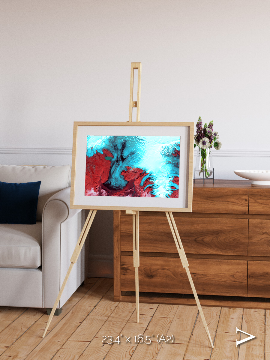 Polar Flow, Vatnajokull Glacier Ice Cap Framed & Mounted Print