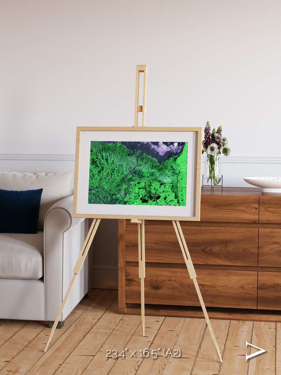 Polar Flow, Yukon Delta Framed & Mounted Print