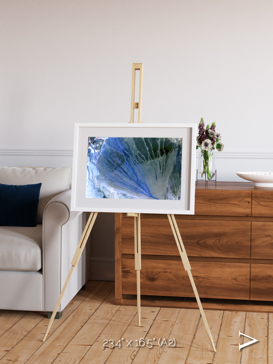 Sunlit Dunes, Alluvial Fan Framed & Mounted Print
