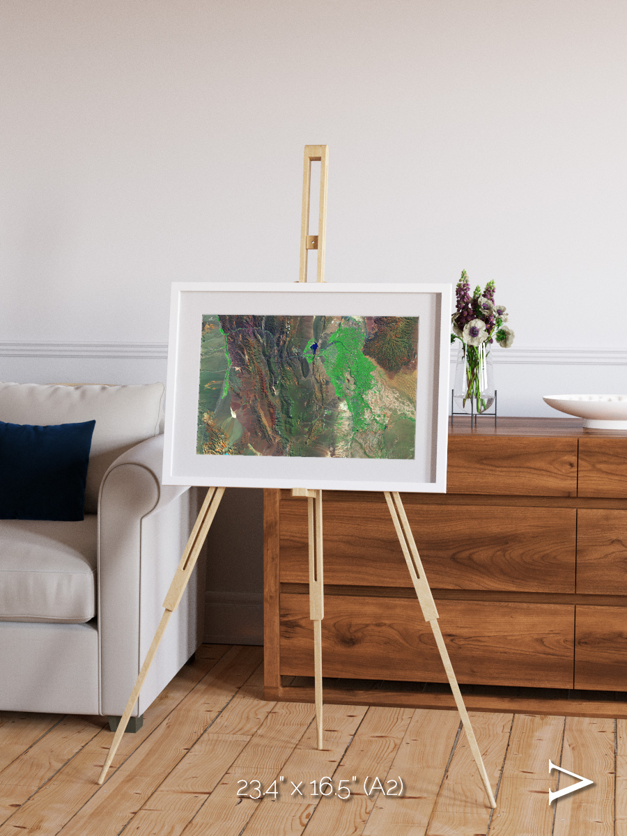 Channel Lines, Barreal Blanco Framed & Mounted Print