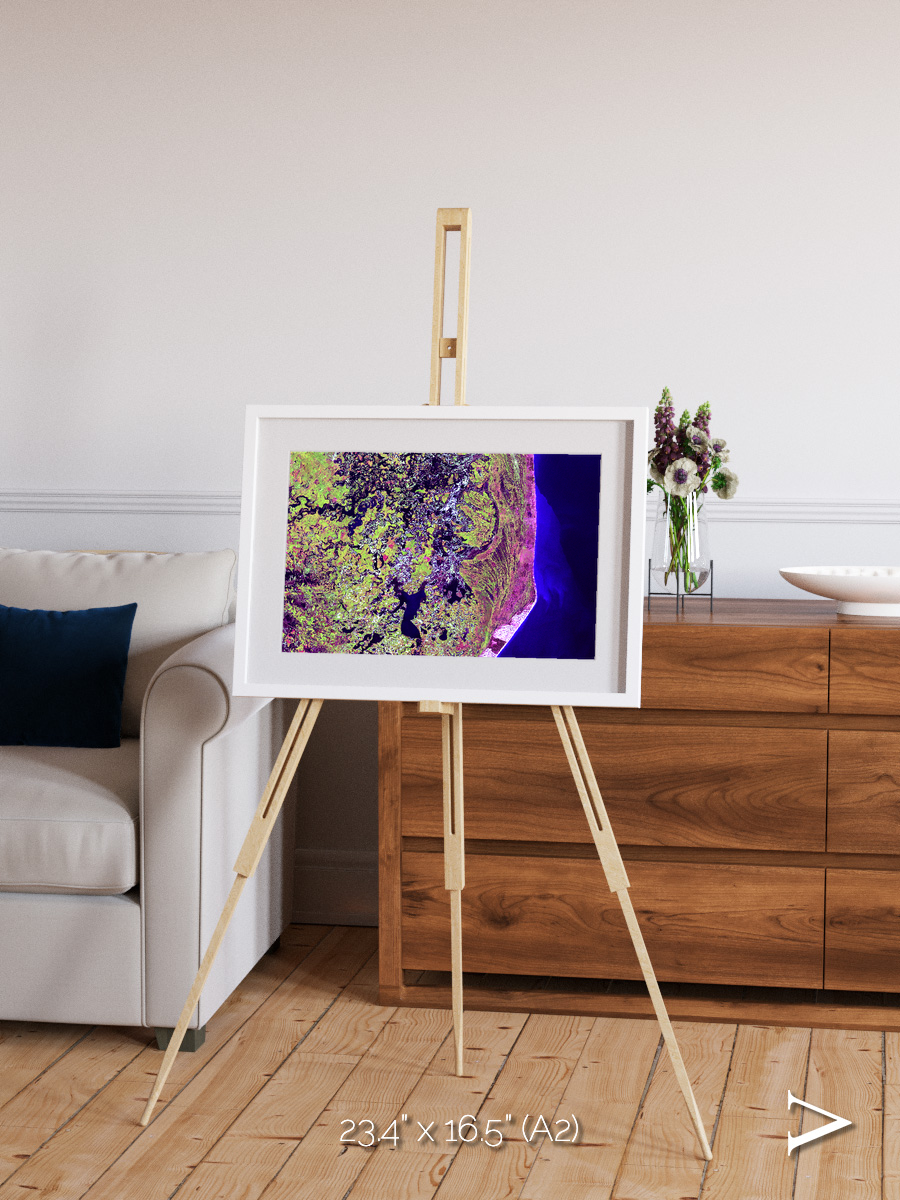 Wetland Mosaic, Cabo San Antonio Framed & Mounted Print
