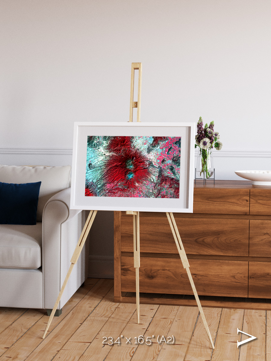 Lava Lines, Colima Volcano Framed & Mounted Print