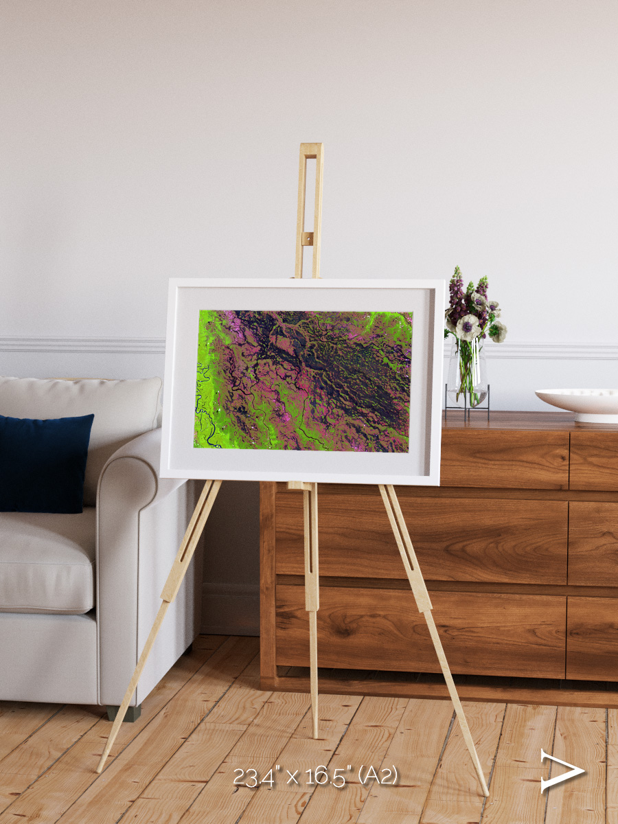 Channel Lines, Demini River Framed & Mounted Print