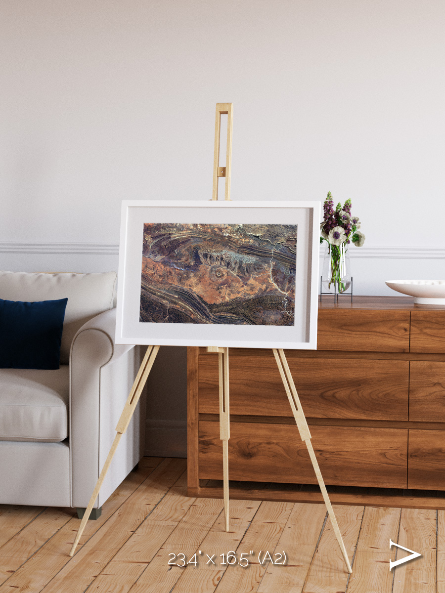 Volcanic Palette, Gosses Bluff Framed & Mounted Print